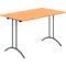 Schäfer Shop Table pliante Select, rectangulaire, piétement en double T, ferrure spéciale de pliage &amp; compensation au sol, L 1200 x P 700 x H 720 mm, décor hêtre/anthracite