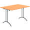 Schäfer Shop Table pliante Select, rectangulaire, piétement en double T, ferrure spéciale de pliage &amp; compensation au sol, L 1200 x P 800 x H 720 mm, décor hêtre/anthracite