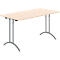 Schäfer Shop Table pliante Select, rectangulaire, piétement en double T, ferrure spéciale de pliage &amp; compensation au sol, L 1400 x P 700 x H 720 mm, décor érable/anthracite