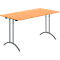 Schäfer Shop Table pliante Select, rectangulaire, piétement en double T, ferrure spéciale de pliage &amp; compensation au sol, L 1400 x P 700 x H 720 mm, décor hêtre/anthracite