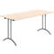 Schäfer Shop Table pliante Select, rectangulaire, piétement en double T, ferrure spéciale de pliage &amp; compensation au sol, L 1600 x P 700 x H 720 mm, décor érable/anthracite