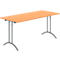 Schäfer Shop Table pliante Select, rectangulaire, piétement en double T, ferrure spéciale de pliage &amp; compensation au sol, L 1600 x P 700 x H 720 mm, décor hêtre/anthracite