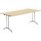 Schäfer Shop Table pliante Select, rectangulaire, piétement en double T, ferrure spéciale de pliage &amp; compensation au sol, L 1800 x P 800 x H 720 mm, décor érable/anthracite