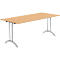 Schäfer Shop Table pliante Select, rectangulaire, piétement en double T, ferrure spéciale de pliage &amp; compensation au sol, L 1800 x P 800 x H 720 mm, décor hêtre/anthracite