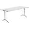 Schäfer Shop Table pliante Select, rectangulaire, piétement en double T, ferrure spéciale de pliage &amp; compensation au sol, L 1800 x P 800 x H 720 mm, gris clair/anthracite