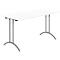 Schäfer Shop Table pliante Select, rectangulaire, piétement en double T, ferrure spéciale de pliage &amp; compensation du sol, L 1400 x P 700 x H 720 mm, blanc/anthracite