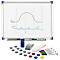 Schäfer Shop Tableau blanc Select 90120 émaillé, cadre en aluminium + kit d'accessoires pour tableau blanc Standard GRATUIT