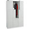 Schäfer Shop Vestiaire Select, 6 compartiments avec tablette supérieure &amp; tringle à vêtements ainsi que 6 casiers, portes en Z, serrure à cylindre, avec socle, L 1200 x P 450 x H 1850 mm, acier revêtu par poudre, gris clair/gris clair