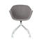 Schalenstuhl Gant, 2er-Set, B 620 x T 575 x H 850 mm, um 360° drehbar, Rollen, gepolstert, Polypropylen & Stahl lackiert, grau/weiß
