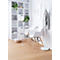 Schalenstuhl, Kunststoff, mit Holzbeinen, Sitzkissen, desinfektionsmittelbeständig, weiß, 2er-Set