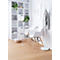 Schalenstuhl, Kunststoff, mit Holzbeinen, Sitzkissen, desinfektionsmittelbeständig, weiss, 2er-Set