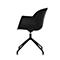 Schalenstuhl Moon, 2er-Set, B 600 x T 575 x H 830 mm, um 360° drehbar, Polypropylen & Stahl lackiert, schwarz