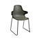Schalenstuhl Topstar T2020, Kufengestell, ergonomische Sitzschale, stapelbar bis 4 Stück, Sitzhöhe 450 mm, 2er-Set, mit Armlehnen, grau/schwarz