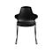 Schalenstuhl Topstar T2020, Kufengestell, ergonomische Sitzschale, stapelbar bis 4 Stück, Sitzhöhe 450 mm, 2er-Set, mit Armlehnen, schwarz/schwarz