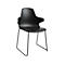 Schalenstuhl Topstar T2020, Kufengestell, ergonomische Sitzschale, stapelbar bis 4 Stück, Sitzhöhe 450 mm, 2er-Set, mit Armlehnen, schwarz/schwarz