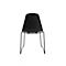 Schalenstuhl Topstar T2020, Kufengestell, ergonomische Sitzschale, stapelbar bis 4 Stück, Sitzhöhe 450 mm, 2er-Set, ohne Armlehnen, schwarz/schwarz