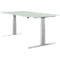 Schfer Shop Select Desk LOGIN, regulable en altura eléctricamente, rectangular, T-Fu, ancho 1600 x fondo 800 x alto 645-1290 mm, aluminio gris claro/blanco 