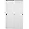 Schiebetürenschrank, 5 Ordnerhöhen, 4 höhenverstellbare Fachböden, abschließbar, B 1200 x T 450 mm x H 1950 mm, Stahl, lichtgrau RAL 7035