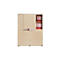 Schiebetürenschrank, Akustikfront, B 1200 mm, 4 OH, Ahorn-Dekor