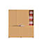 Schiebetürenschrank, Akustikfront, B 1350 mm, 5 OH, Buche-Dekor