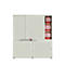 Schiebetürenschrank, Akustikfront, B 1350 mm, 5 OH, lichtgrau