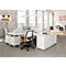 Schiebetürenschrank ARLON OFFICE, 2 Fächer, abschließbar, Muschelgriffe, B 1600 x T 450 x H 730 mm, Eiche-Dekor