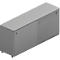 Schiebetürenschrank ARLON OFFICE, 2 Fächer, abschließbar, Muschelgriffe, B 1600 x T 450 x H 730 mm, grau