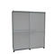Schiebetürenschrank, B 1350 mm, 4 OH, lichtgrau
