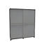 Schiebetürenschrank, B 1350 mm, 4 OH, silber
