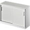 Schiebetürenschrank TETRIS SOLID, 2 OH, B 1200 mm, inkl. 19 mm Abdeckplatte, lichtgrau/weißalu