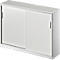 Schiebetürenschrank TETRIS SOLID, 3 OH, 2 Fachböden, B 1600 mm, 19 mm Abdeckplatte, lichtgrau/weißalu