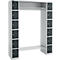 Schließfachgarderobe, mit Hutablage & Kleiderstange, 2 x 6 Fächer, B 1735 x T 500 x H 1950 mm, weißalu/anthrazitgrau