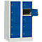 Schließfachschrank, Stahlbl., Türanschl. rechts, Zylinderschloss, 10 Fächer, B 600 x H 965 mm, l.grau RAL 7035/e.blau RAL 5010