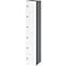 Schließfachschrank Topas Line, 6 Ordnerhöhen, 6 Fächer, Zahlenschloss, B 400 x T 420 x H 2156 mm, graphit/weiß