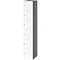 Schließfachschrank Topas Line, 6 Ordnerhöhen, 6 Fächer, Zylinderschloss, B 400 x T 420 x H 2156 mm, graphit/weiß