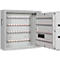 Schlüsselschrank SLE 80, für die Wandmontage, 80 Haken, mit Einwurfschlitz, Türanschlag rechts, Elektronikschloss mit Batterien, inkl. Verankerungsmaterial, B 460 x T 130 x H 430 mm, Stahlblech, lichtgrau RAL 7035