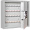 Schlüsselschrank SLE 80, für die Wandmontage, 80 Haken, ohne Einwurfschlitz, Türanschlag rechts, Elektronikschloss mit Batterien, inkl. Verankerungsmaterial, B 460 x T 130 x H 430 mm, Stahlblech, lichtgrau RAL 7035