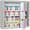 Schlüsselschrank SLE 80, für die Wandmontage, 80 Haken, ohne Einwurfschlitz, Türanschlag rechts, Elektronikschloss mit Batterien, inkl. Verankerungsmaterial, B 460 x T 130 x H 430 mm, Stahlblech, lichtgrau RAL 7035