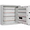 Schlüsselschrank SLE 80, für die Wandmontage, 80 Haken, ohne Einwurfschlitz, Türanschlag rechts, Elektronikschloss mit Batterien, inkl. Verankerungsmaterial, B 460 x T 130 x H 430 mm, Stahlblech, lichtgrau RAL 7035