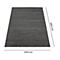 Ein rechteckiger, grauer Teppich. Masse: 1200mm x 1800mm.