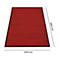 Roter Teppich mit schwarzen Rändern, 1200 x 1800 mm gross.