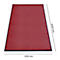 Rechteckige rote Matte mit schwarzem Rand, Maße: 2000 mm x 1200 mm.