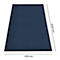 Dunkelblauer Teppich, 1200x2000 mm. Schwarzer Rand, strukturiert. Abmessungen sind angegeben.