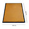 Rechteckiger Teppich in Gelb mit schwarzem Rand, Maße: 600 x 850 mm.