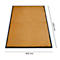 Beige Fussmatte mit schwarzem Rand. Masse: 1200 mm x 800 mm.