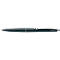 A pen, held in dark colors, with clip and lettering.
