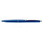 Blue ballpoint pen, silver clip, lettering. Metal tip.