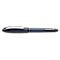 Blue pen with silver tip and the inscription Schneider.