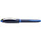 Blue pen with silver clip, brand lettering. Schneider logo.