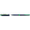 A blue pen with green accents and an open cap, brand Schneider.